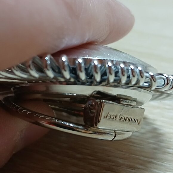 Vintage 1970s West Germany Silver Tone Round Scarf Clip #6 - Picture 8 of 10